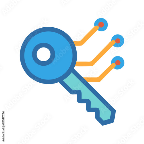 Digital key with circuit connections for secure data access