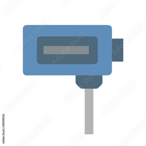 Blue otoscope vector illustration on a black background