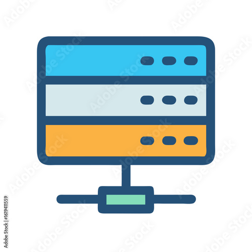 Illustration of data server icon on the black background