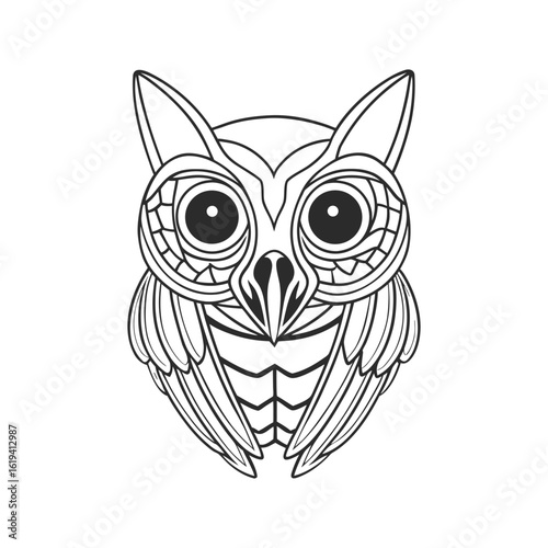 owl skeleton  black head vector 