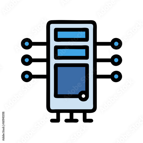 Server icon for technology data transfer illustration concept