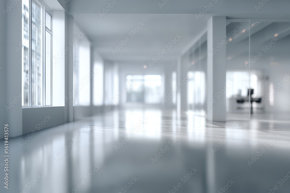 Fototapeta premium Empty modern office space, light and bright
