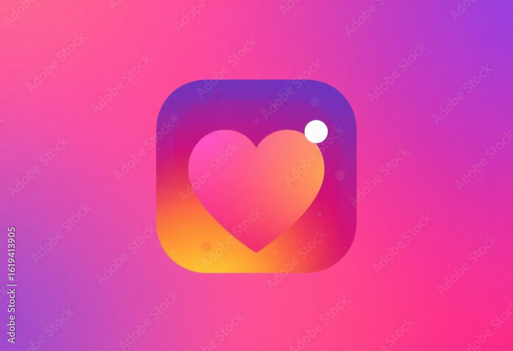 ícone de coração rosa gradiente.