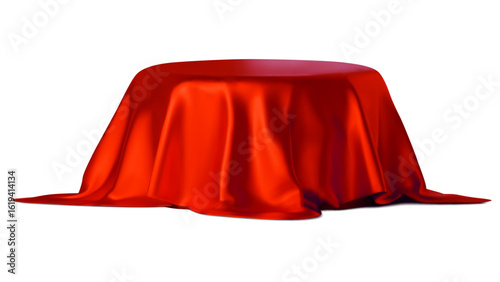 red curtain isolated on white