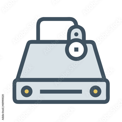 Minimalist icon of a vintage cash register on black