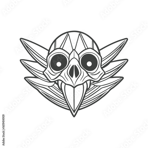 swallow skeleton black head silhouette vector 