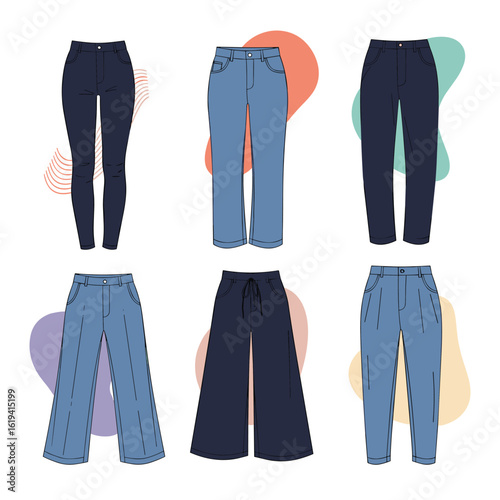 Stylish collection of denim and casual pants for modern wardrobes