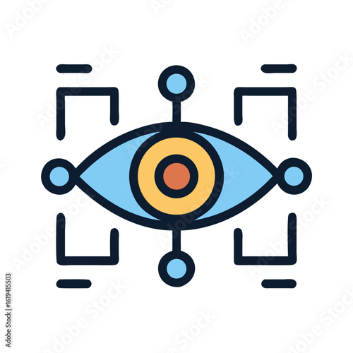 Abstract Eye Scan Symbol: Modern Technology Icon Illustration