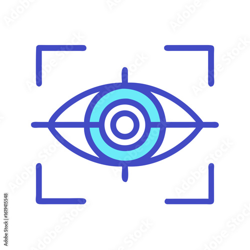 Eye icon targeting system illustration concept graphic on black