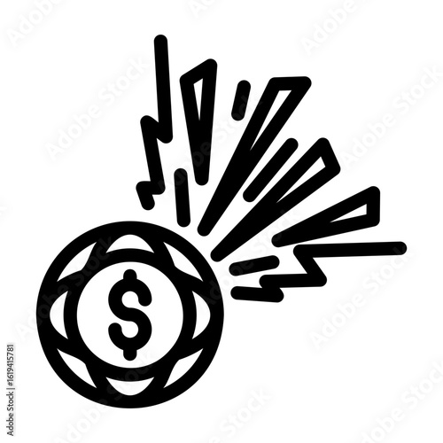 recession Line Icon