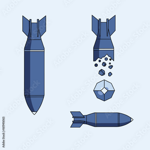 Visualizing the complex internal structure and explosive fragmentation patterns of modern aerial bombs