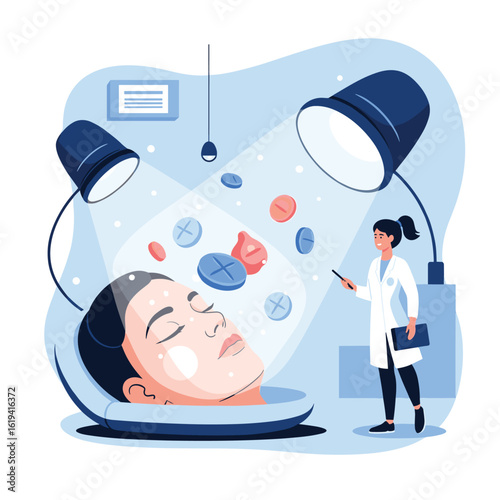 Expert medical treatment for facial skin rejuvenation and aesthetic enhancement procedures performed safely