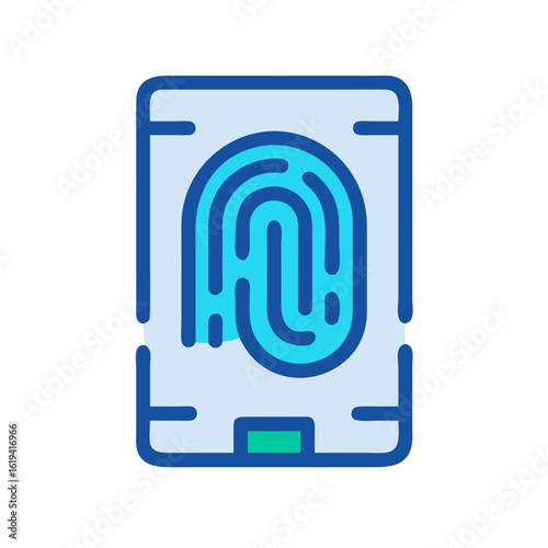 Smartphone with fingerprint scanner icon for secure access