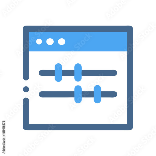 Blue adjustment panel interface with sliders over black background