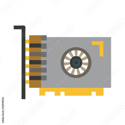 Minimalistic graphic card illustration on a black background