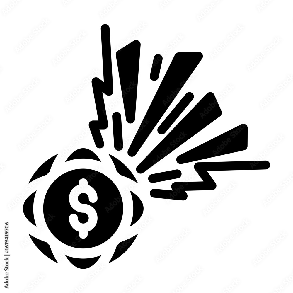 Obraz premium recession Solid icon