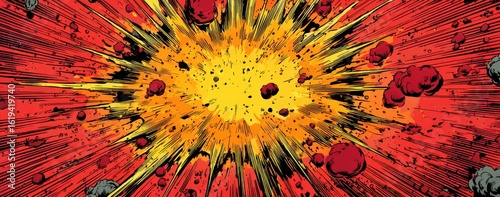 Explosive comic book panel