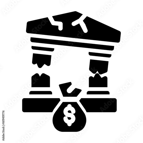 bank crisis Solid icon