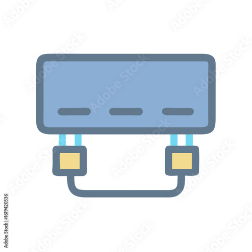Blue router with ethernet cables on a black background