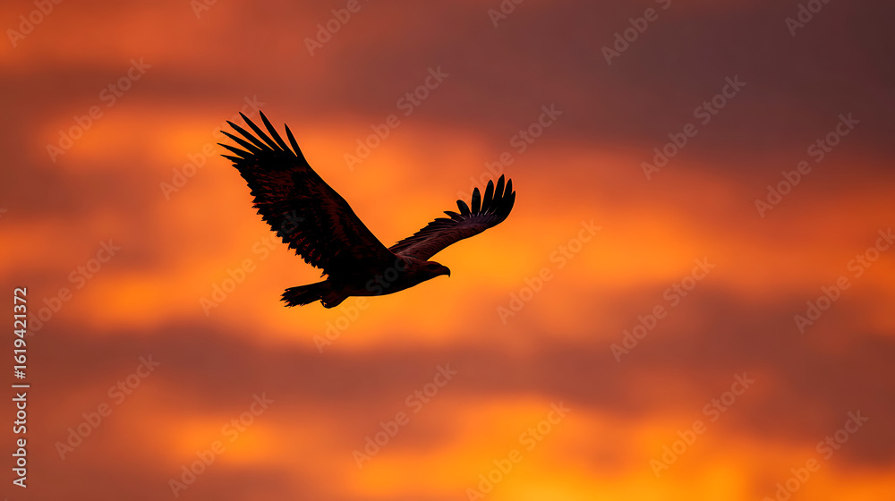 Fototapeta premium eagle in the sunset