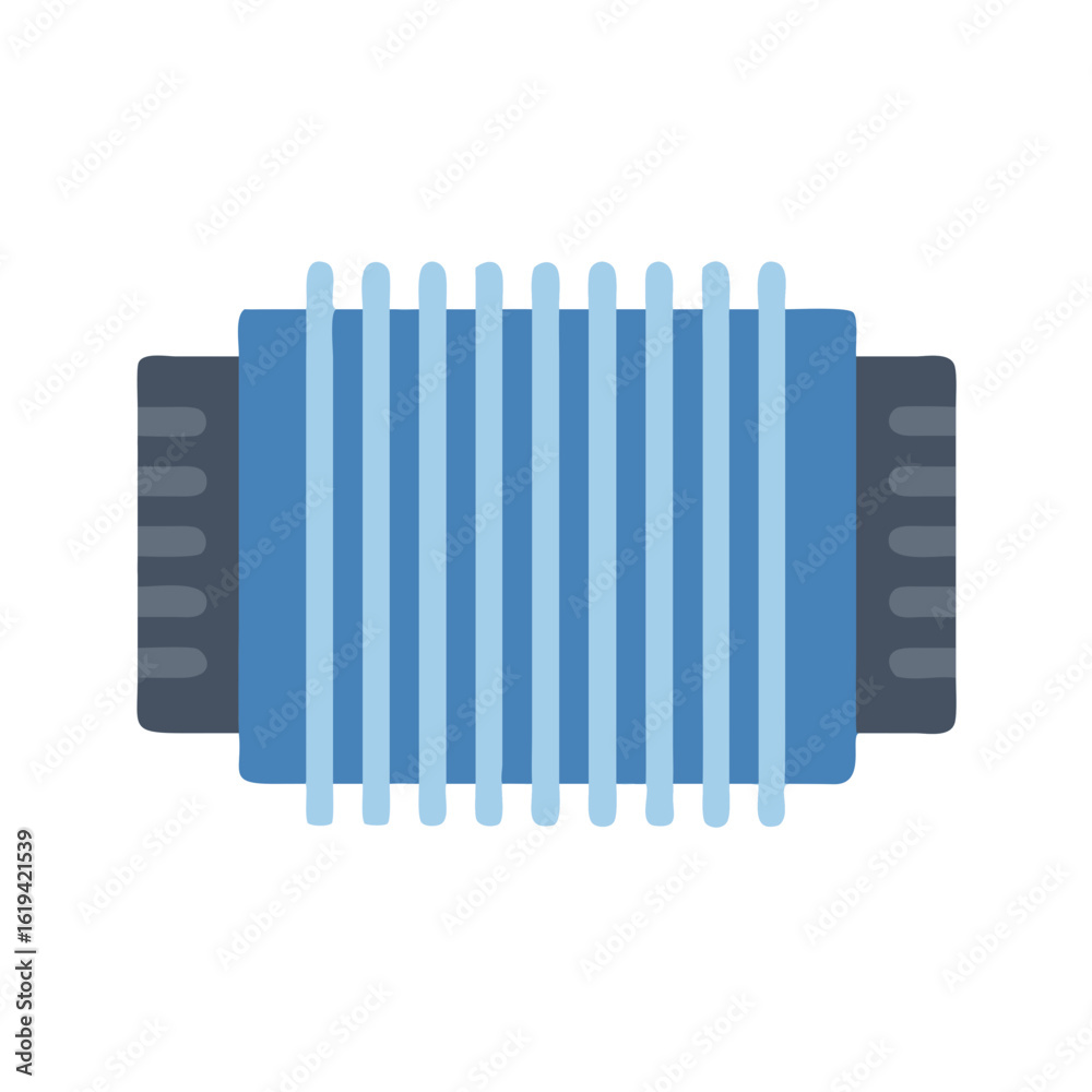 Obraz premium Stylized accordion illustration with blue and grey color palette