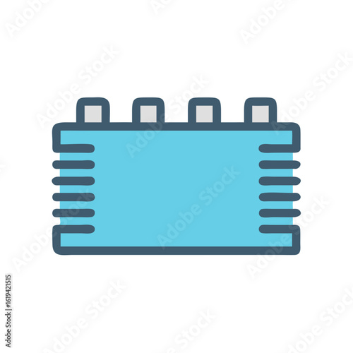 Blue network switch vector icon on a black background