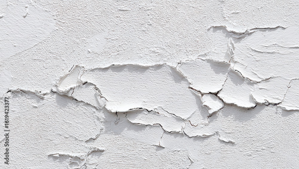 Obraz premium Cracked white stucco wall texture