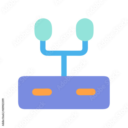 Retro Radio Control System Illustration Flat Design Style