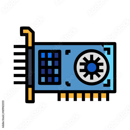 Modern GPU graphic card illustration for gaming and computing