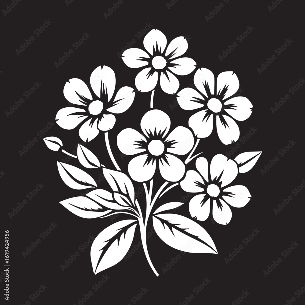 Obraz premium Elegant white flower bouquet on contrasting black background