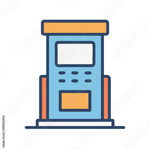 Stylized Illustration of a Gas Pump Icon on Black