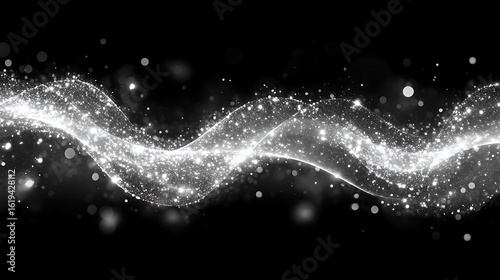 Wallpaper Mural Abstract design of shimmering, wavy light particles on a dark background. Torontodigital.ca