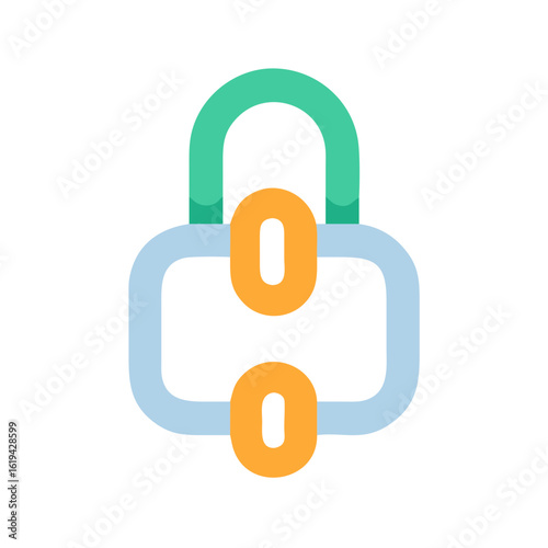 Graphic icon of two interconnected links on black backdrop