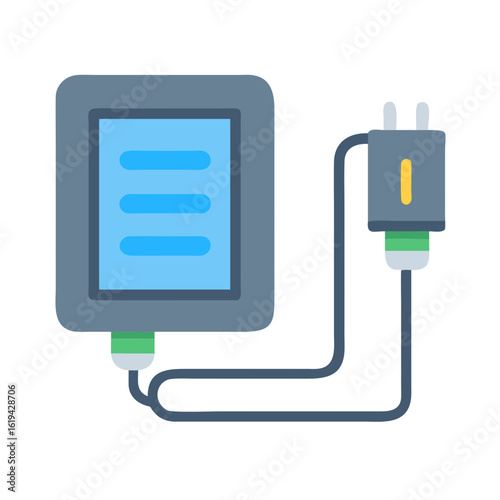 Charging device or electric generator isolated on black background