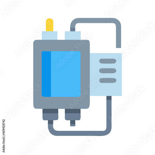 Schematic diagram of machine component with pipes and modules