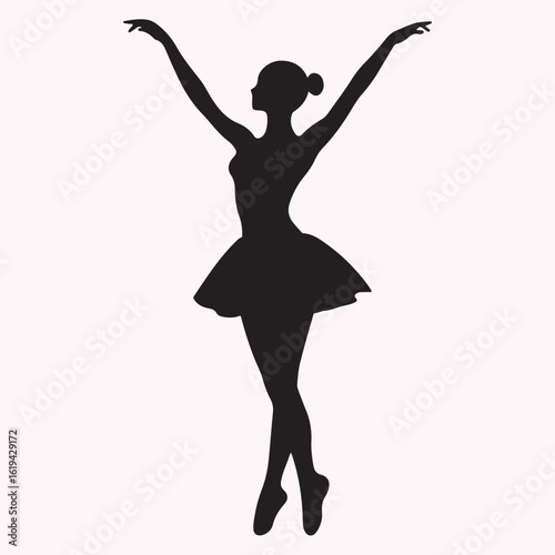 Ballerina Pirouette Silhouette Icon