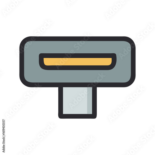 Icon of card reader, flat design style, technology
