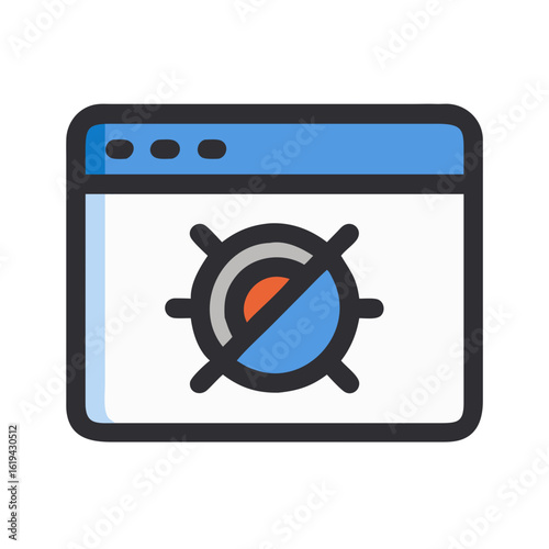 Web Browser Blocked Access Icon, internet security concept illustration