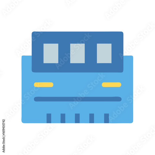 Stylized blue server vector graphic on black background