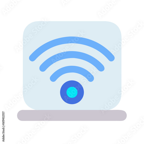 Flat graphic representation of wifi signal router device