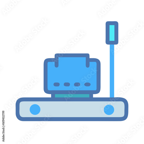 Abstract flat vector illustration of a suitcase scanner machine