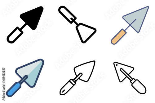 Trowel Icon Set – Gardening, Construction & Hand Tool Symbols Collection
