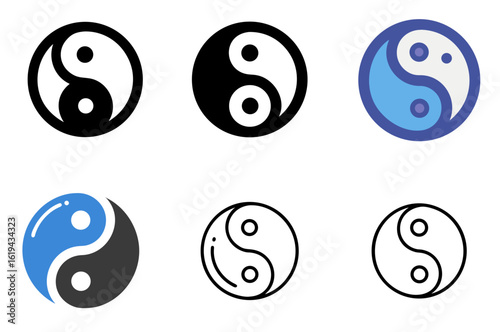 Yin Yang Icon – Taoism Symbol Balance Harmony Vector Design