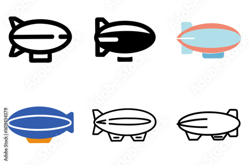 Zeppelin Icon – Vintage Airship Silhouette Vector Symbol