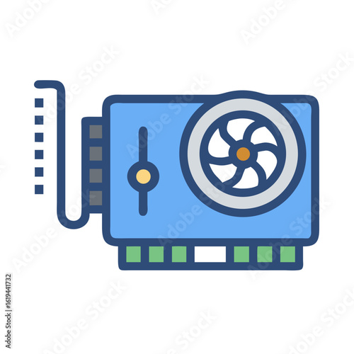Graphical rendering of a computer video card component