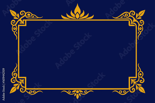 luxurious thai style photo border frame in vector