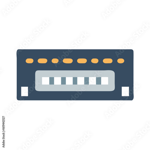 RAM Memory Module Illustration on Black Background Graphic Style