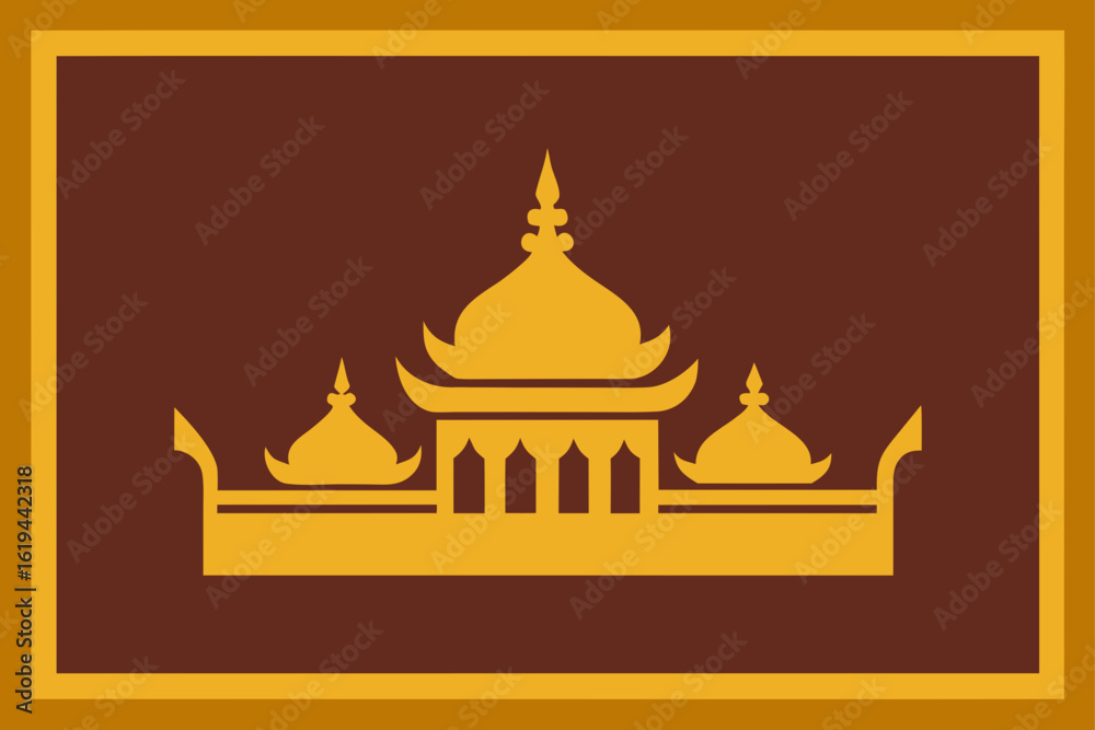 Obraz premium royal thai architecture motif in gold border desig