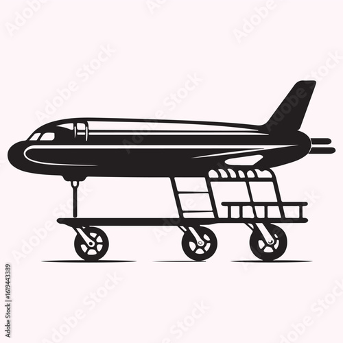 Flight Attendant Trolley Silhouette Icon