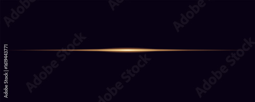 Abstract golden laser beam. Transparent isolated on black background. Vector illustration. lighting effect. directional spotlight